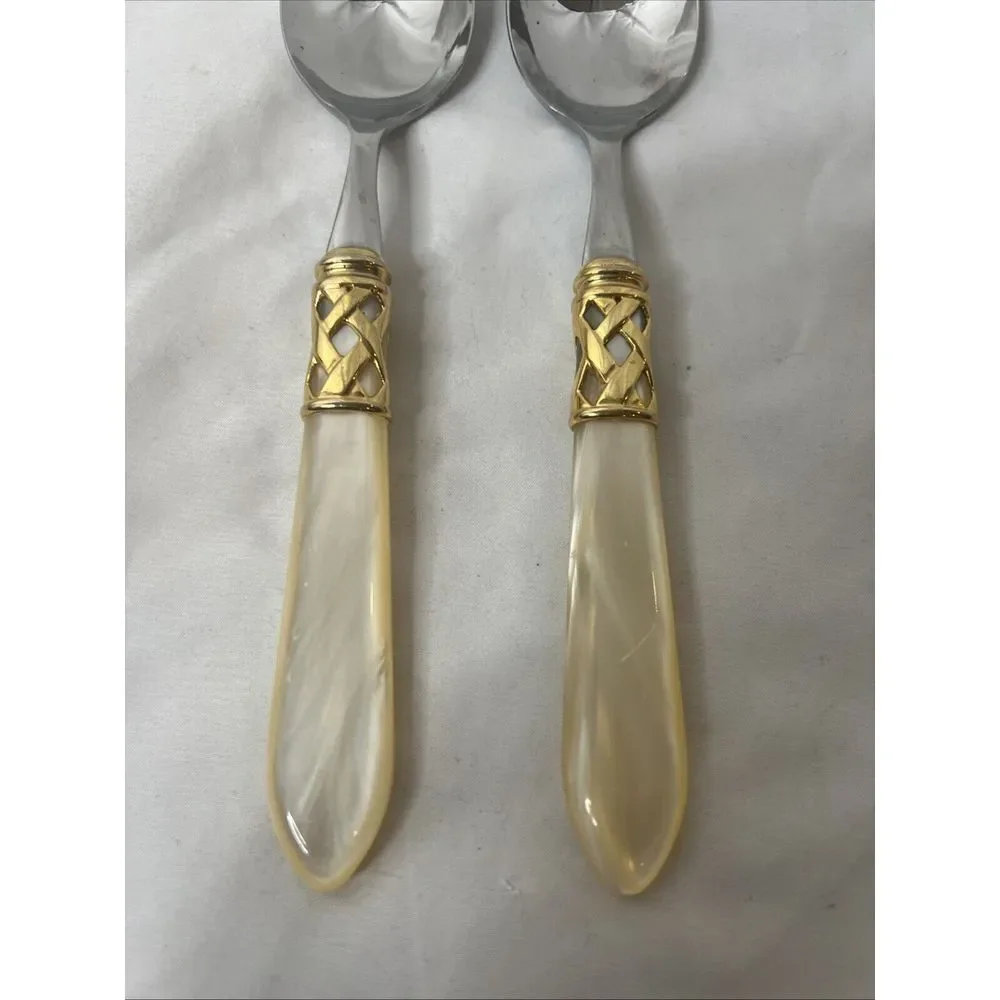 Bugatti Italy Aladdin Cream Gold Stainless Steel 18/10 Spoons‎